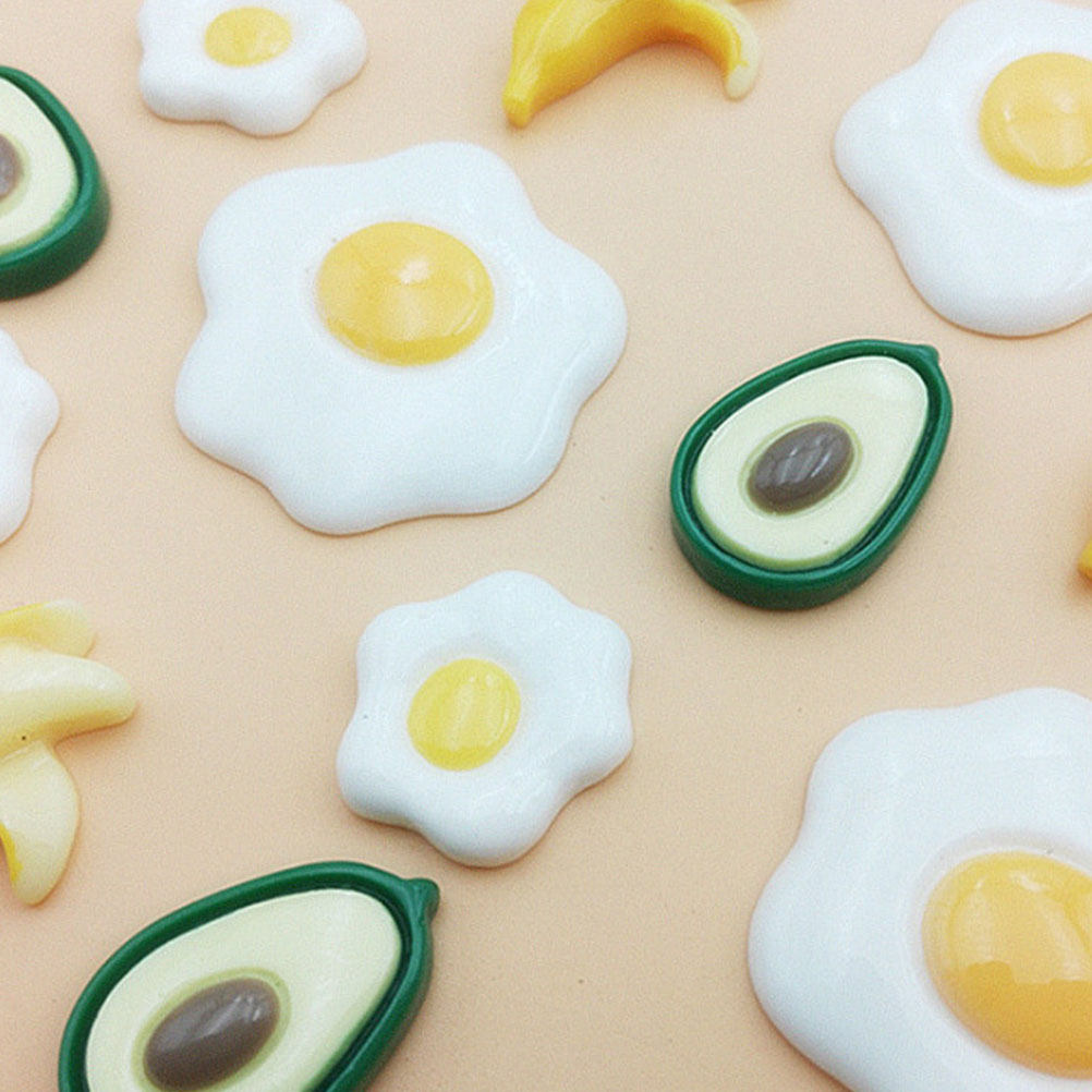 Phone Cases With Charms - 20Pcs Premium Resin Poached Egg Charms