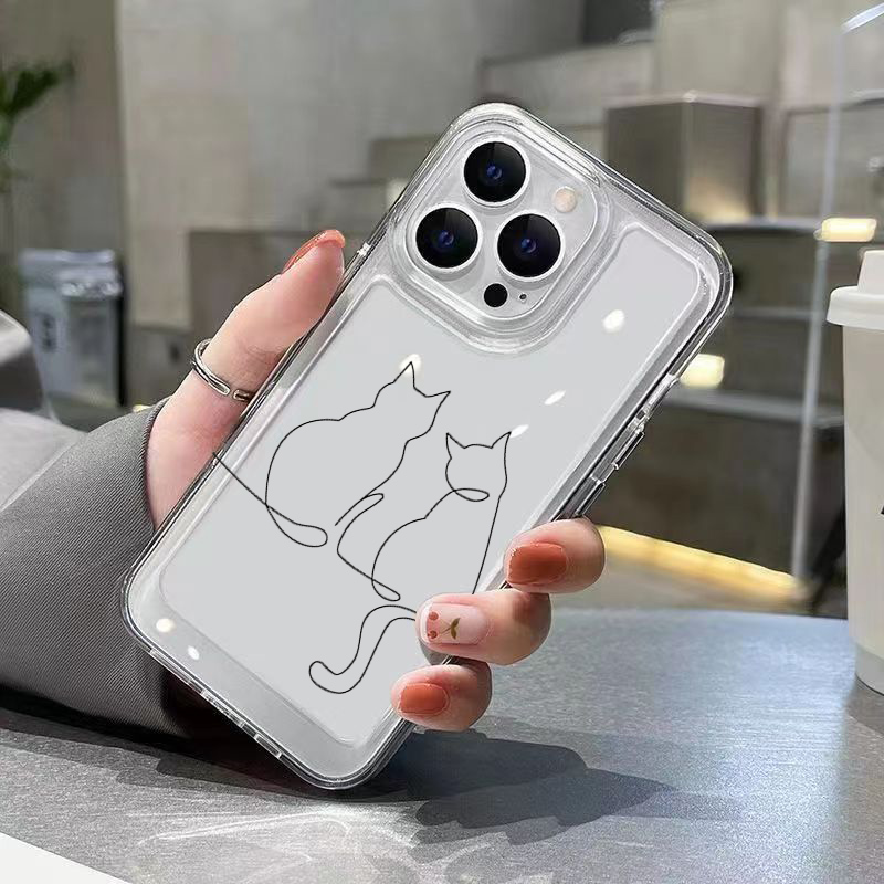 Cute Line Cat Anti-drop Phone  - Phone Cases Xiaomi 14T ulasan dan harga
