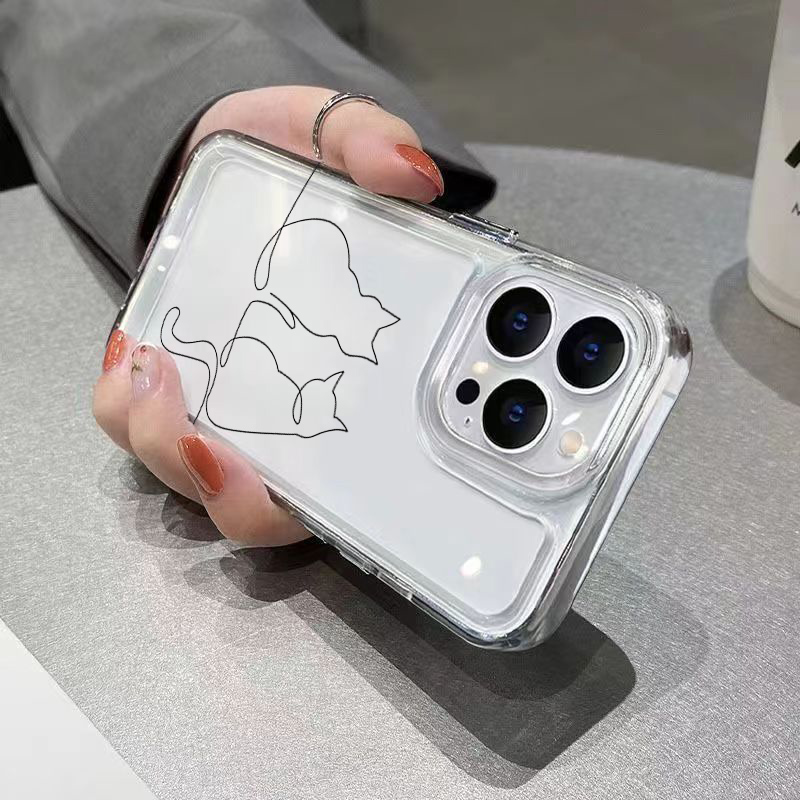 Cute Line Cat Anti-drop Phone  - Phone Cases Xiaomi 14T ulasan dan harga