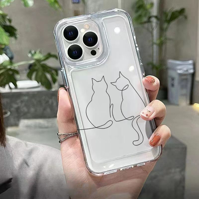 Cute Line Cat Anti-drop Phone  - Phone Cases Xiaomi 14T ulasan dan harga
