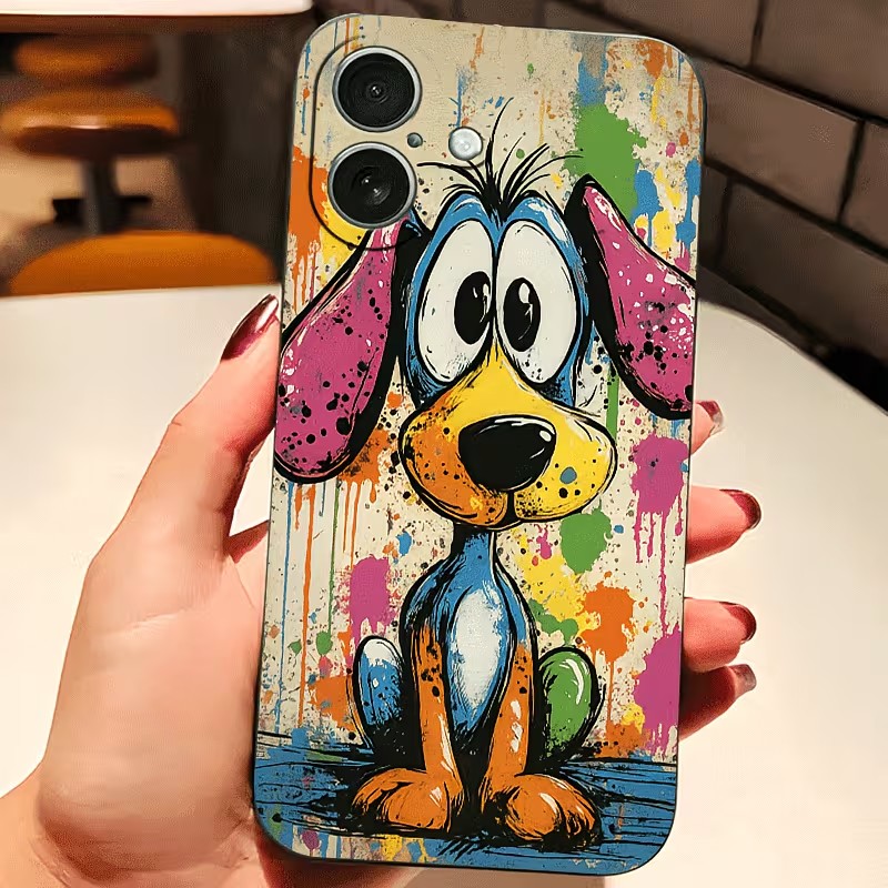 Graffiti Colored Puppy TPU Pho - Phone Cases Online ulasan dan harga