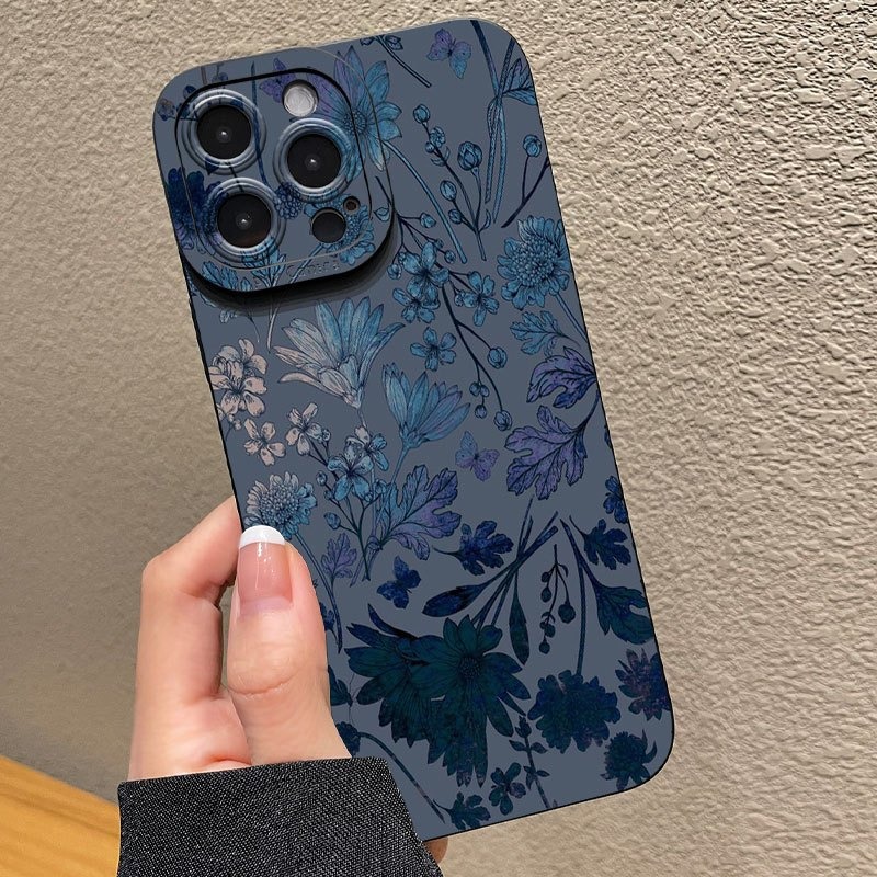 Gray Base Blue-Purple Floral P - Phone Cases Online ulasan dan harga