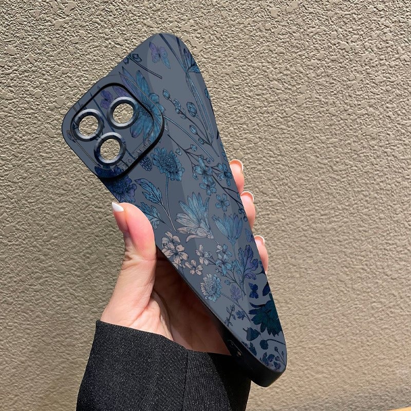 Gray Base Blue-Purple Floral P - Phone Cases Online ulasan dan harga