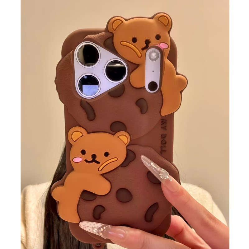 3D Cartoon Kawaii Biscuit Bear - Phone Cases Kawaii ulasan dan harga