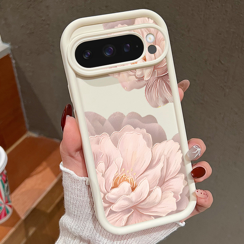 Pink Flowers Patterned Soft TP - Phone Cases Google Pixel 9A ulasan dan harga