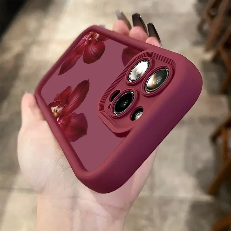 Wine Red Orchid Flower Pattern - Phone Cases Online ulasan dan harga