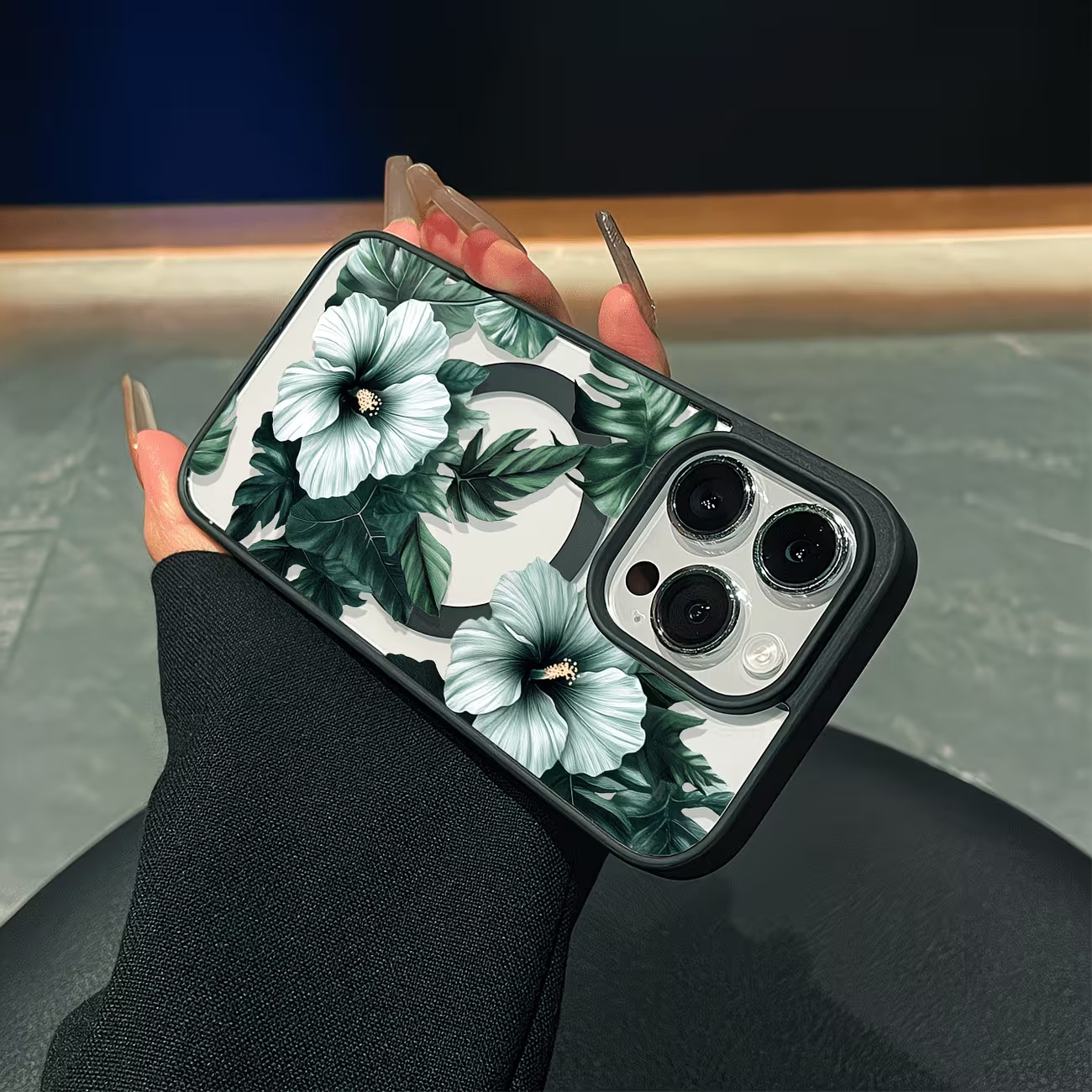 Green Floral Print Phone Case  - Phone Cases Online ulasan dan harga